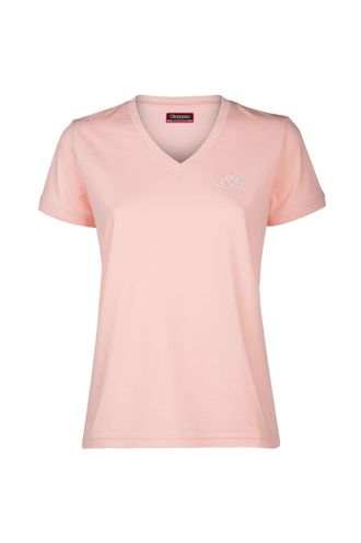 Camiseta-Mujer-Logo-Cabous-Slim-Kappa-Rosado