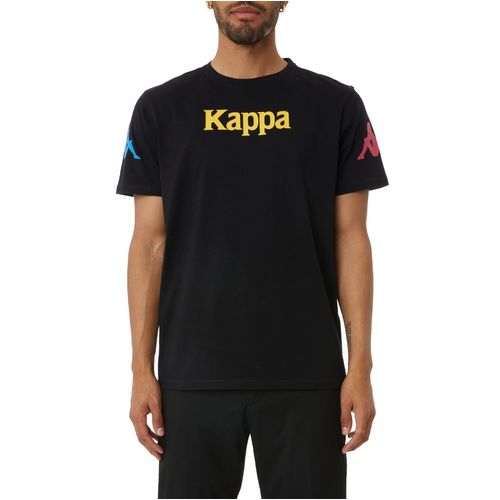 Camiseta-Authentic-Paroo-Negra-Manga-Corta-Hombre-Kappa